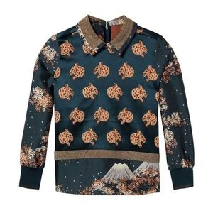 Scotch & Soda | The Maison Scotch Mix Print Collared Jacquard Top Size XS